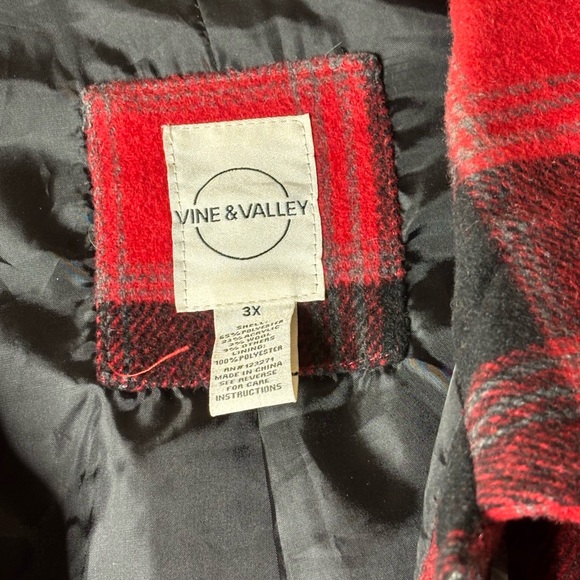 Vine & Valley Red and Black Plaid Jacket - Picture 3 of 3